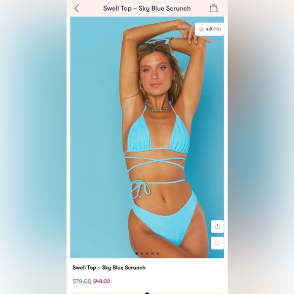 Show Me Your MuMu Sky Blue Scrunch Bikini Set - Picture 6 of 16